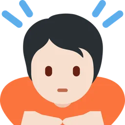 절하는 사람: 밝은 피부 톤 — Twitter