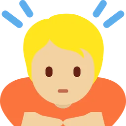Person Bowing: Medium-Light Skin Tone — Twitter