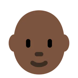 Person: Dark Skin Tone, Bald — Twitter