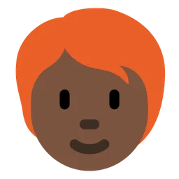 Person: Dark Skin Tone, Red Hair — Twitter