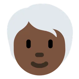 Person: Dark Skin Tone, White Hair — Twitter