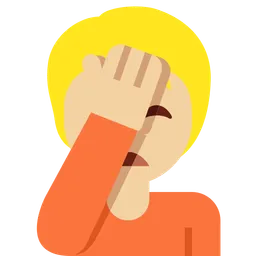 Person Facepalming: Medium-Light Skin Tone — Twitter