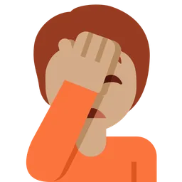Person Facepalming: Medium Skin Tone — Twitter