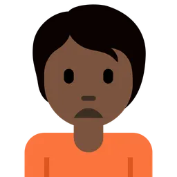 Person Frowning: Dark Skin Tone — Twitter