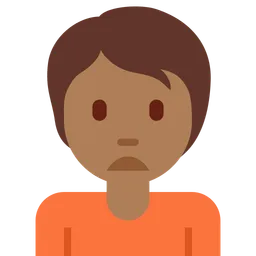 Person Frowning: Medium-Dark Skin Tone — Twitter