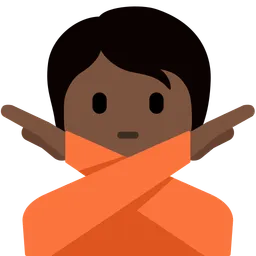 Person Gesturing No: Dark Skin Tone — Twitter