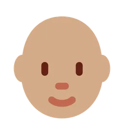 Person: Medium Skin Tone, Bald — Twitter