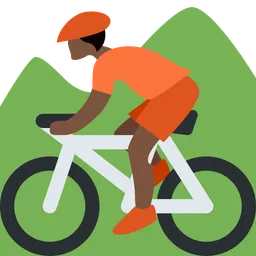 Person Mountain Biking: Dark Skin Tone — Twitter