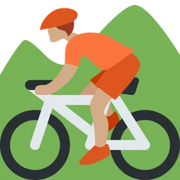 Person Mountain Biking: Medium Skin Tone — Twitter