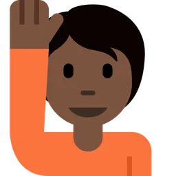 Person Raising Hand: Dark Skin Tone — Twitter