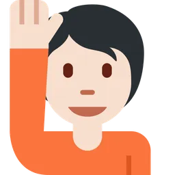 Person Raising Hand: Light Skin Tone — Twitter