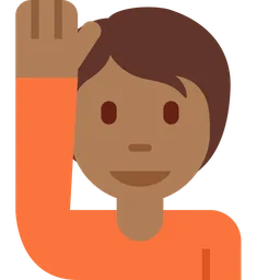 Person Raising Hand: Medium-Dark Skin Tone — Twitter