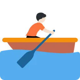 Person Rowing Boat: Light Skin Tone — Twitter