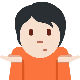 Person Shrugging: Light Skin Tone — Twitter