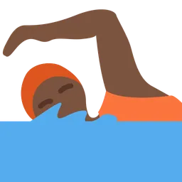 Person Swimming: Dark Skin Tone — Twitter