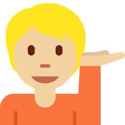 Person Tipping Hand: Medium-Light Skin Tone — Twitter