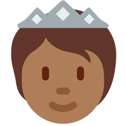 Person with Crown: Medium-Dark Skin Tone — Twitter