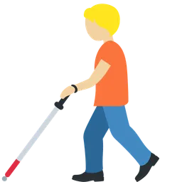 Person with White Cane: Medium-Light Skin Tone — Twitter