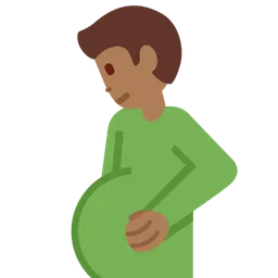 Pregnant Man: Medium-Dark Skin Tone — Twitter
