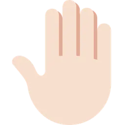Raised Back of Hand: Light Skin Tone — Twitter