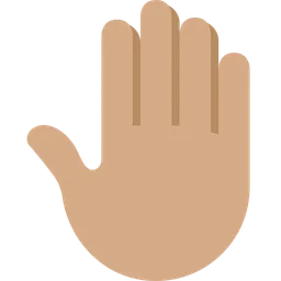 Raised Back of Hand: Medium Skin Tone — Twitter