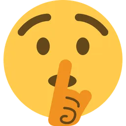 Face with Finger Covering Closed Lips — Twitter