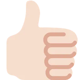 Thumbs Up: Light Skin Tone — Twitter