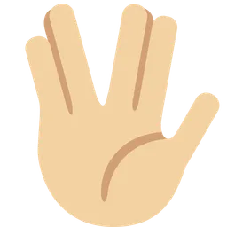 Vulcan Salute: Medium-Light Skin Tone — Twitter