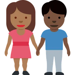Woman and Man Holding Hands: Medium-Dark Skin Tone, Dark Skin Tone — Twitter