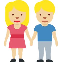 Woman and Man Holding Hands: Medium-Light Skin Tone — Twitter