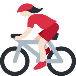 Woman Biking: Light Skin Tone — Twitter