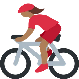 Woman Biking: Medium-Dark Skin Tone — Twitter