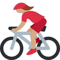Woman Biking: Medium Skin Tone — Twitter