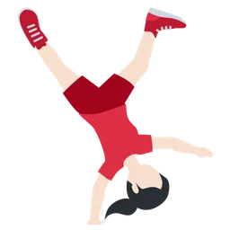 Woman Cartwheeling: Light Skin Tone — Twitter