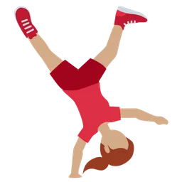Woman Cartwheeling: Medium Skin Tone — Twitter