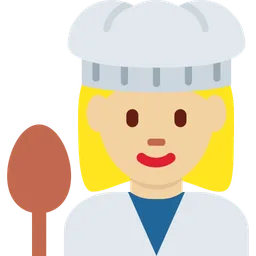 Woman Cook: Medium-Light Skin Tone — Twitter