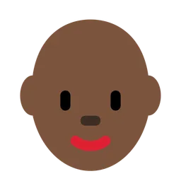 Woman: Dark Skin Tone, Bald — Twitter