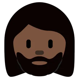 Woman: Dark Skin Tone, Beard — Twitter