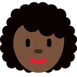 Woman: Dark Skin Tone, Curly Hair — Twitter