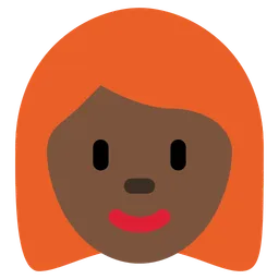 Woman: Dark Skin Tone, Red Hair — Twitter