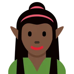 Woman Elf: Dark Skin Tone — Twitter