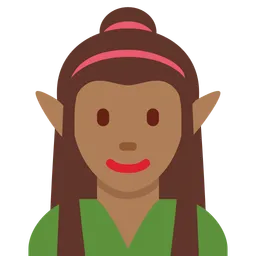 Woman Elf: Medium-Dark Skin Tone — Twitter