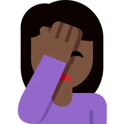 Woman Facepalming: Dark Skin Tone — Twitter
