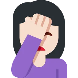 Woman Facepalming: Light Skin Tone — Twitter