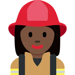 Woman Firefighter: Dark Skin Tone — Twitter