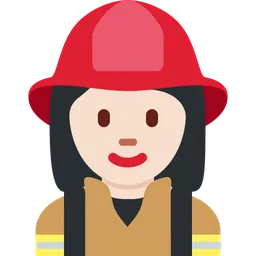 Woman Firefighter: Light Skin Tone — Twitter