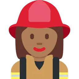 Woman Firefighter: Medium-Dark Skin Tone — Twitter