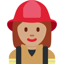 Woman Firefighter: Medium Skin Tone — Twitter