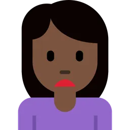 Woman Frowning: Dark Skin Tone — Twitter