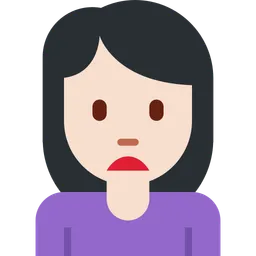 Woman Frowning: Light Skin Tone — Twitter